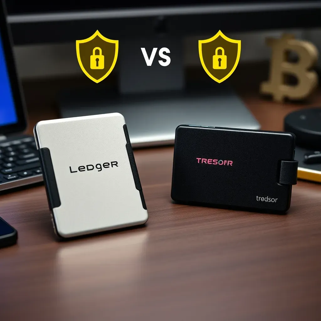 Comparação visual detalhada entre carteiras hardware Ledger e Trezor